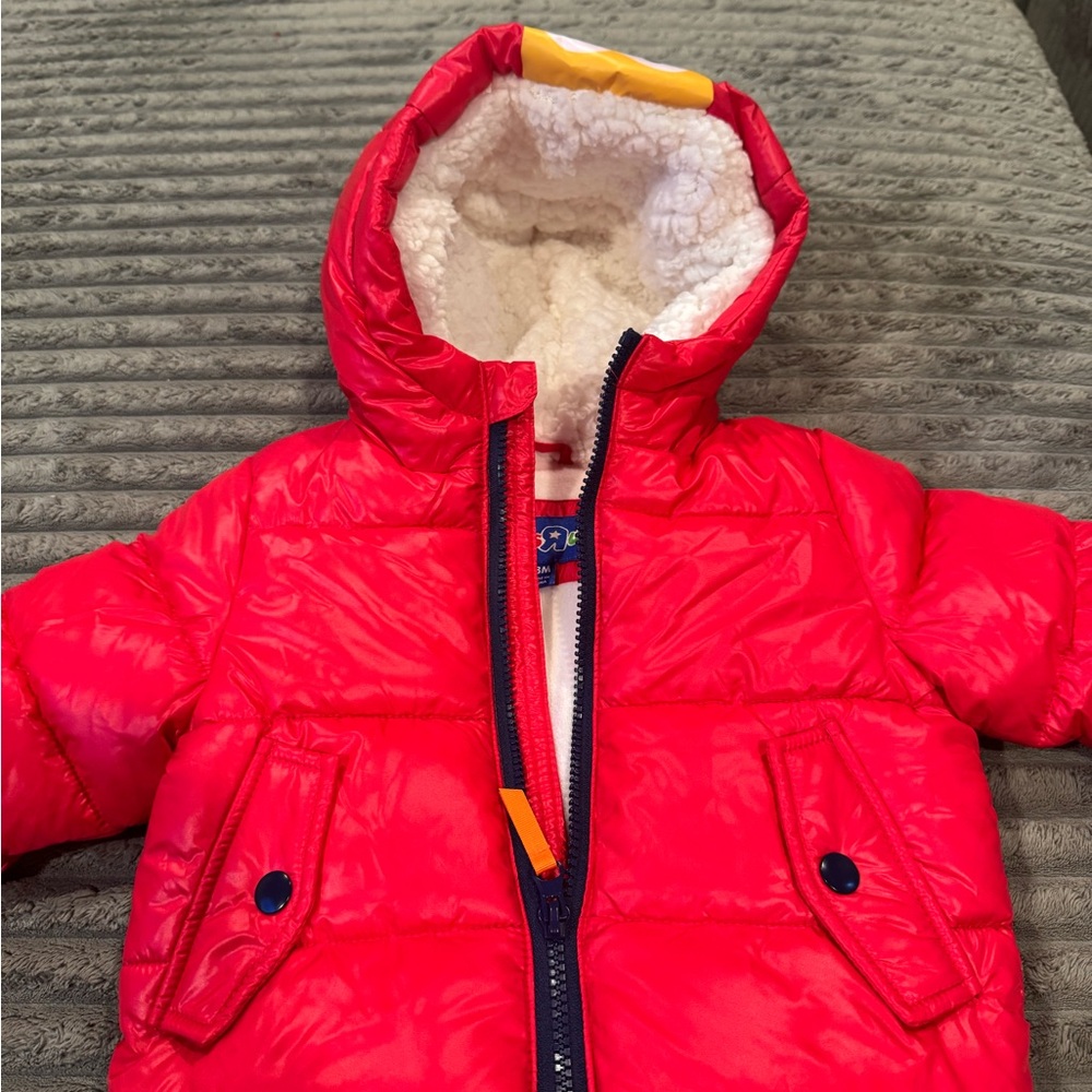 Red Puffer Jacket with Hood
